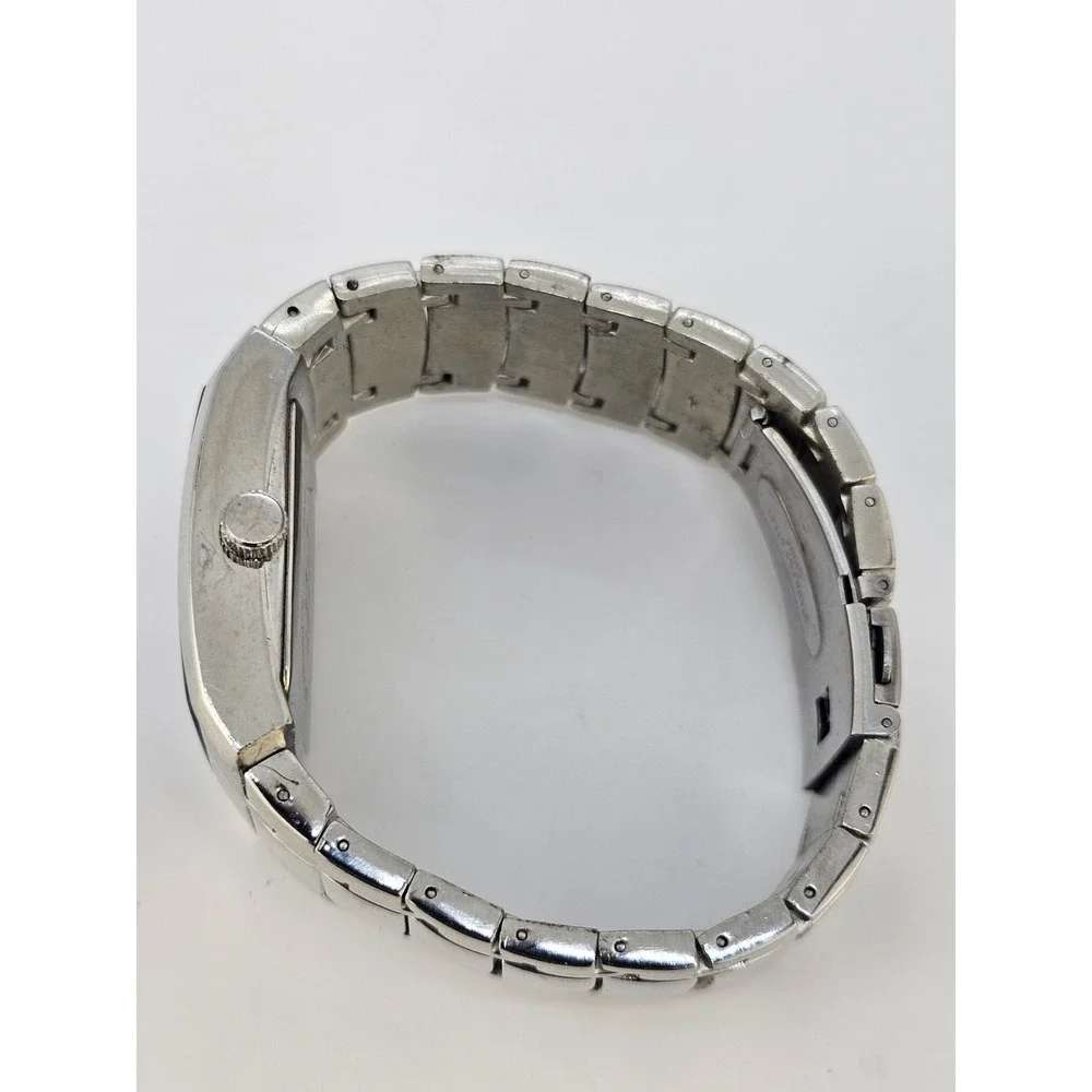 Folio Men's Diamond Watch 35MM Black Dial‎ Gray Bracelet Band 7
